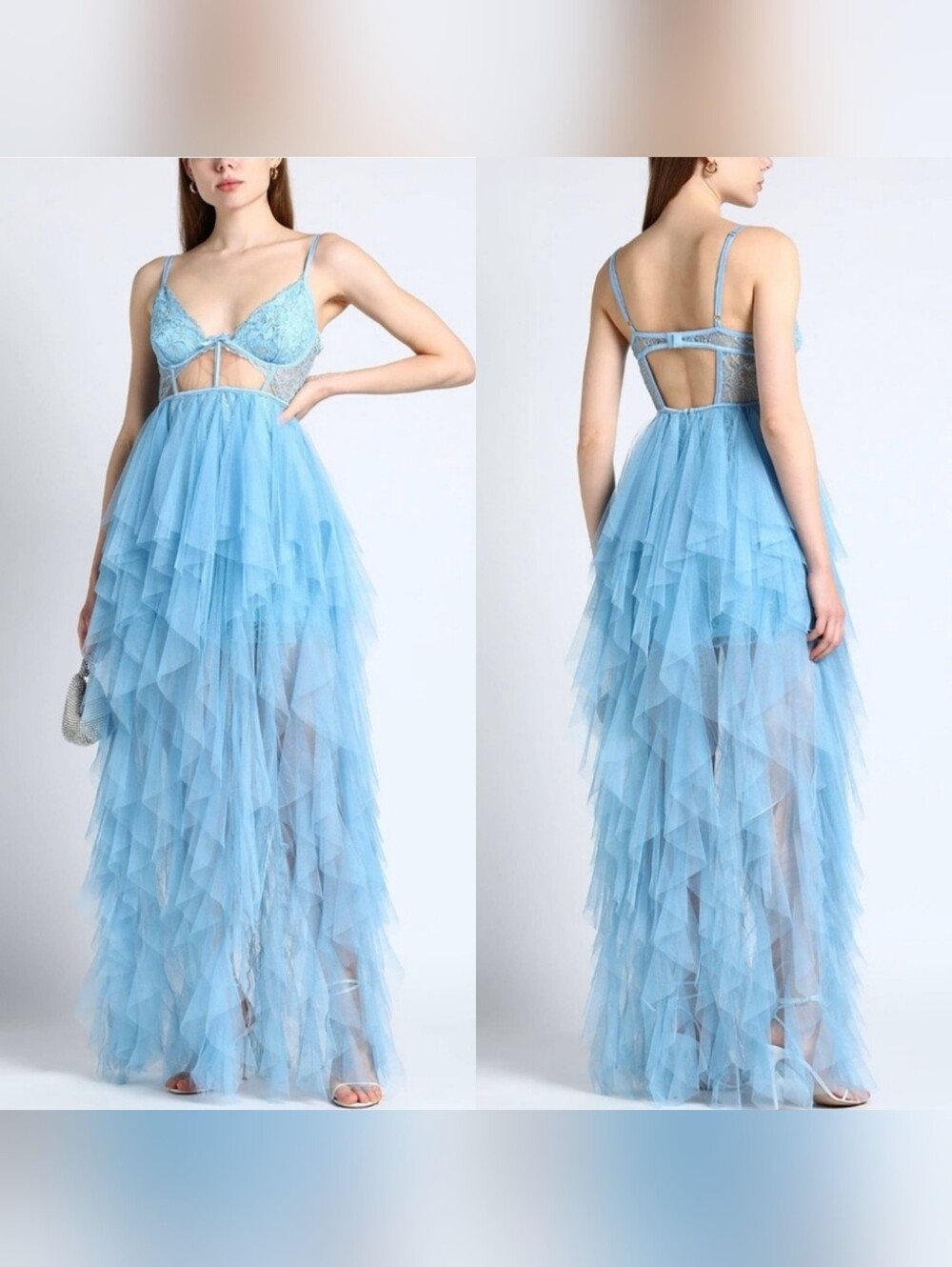 For Love & Lemons | Rosario Blue Bustier Maxi Dress - Picture 2 of 9